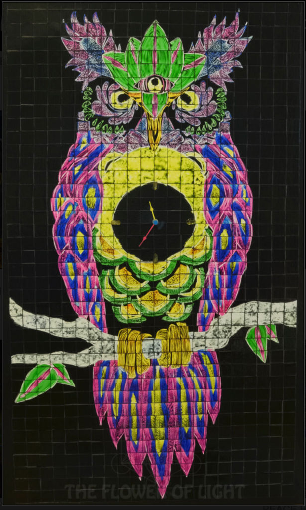615x1024 The Making Of Night Owl A Light Painting Mosaic By Chris Bauer - Mosaic Painting