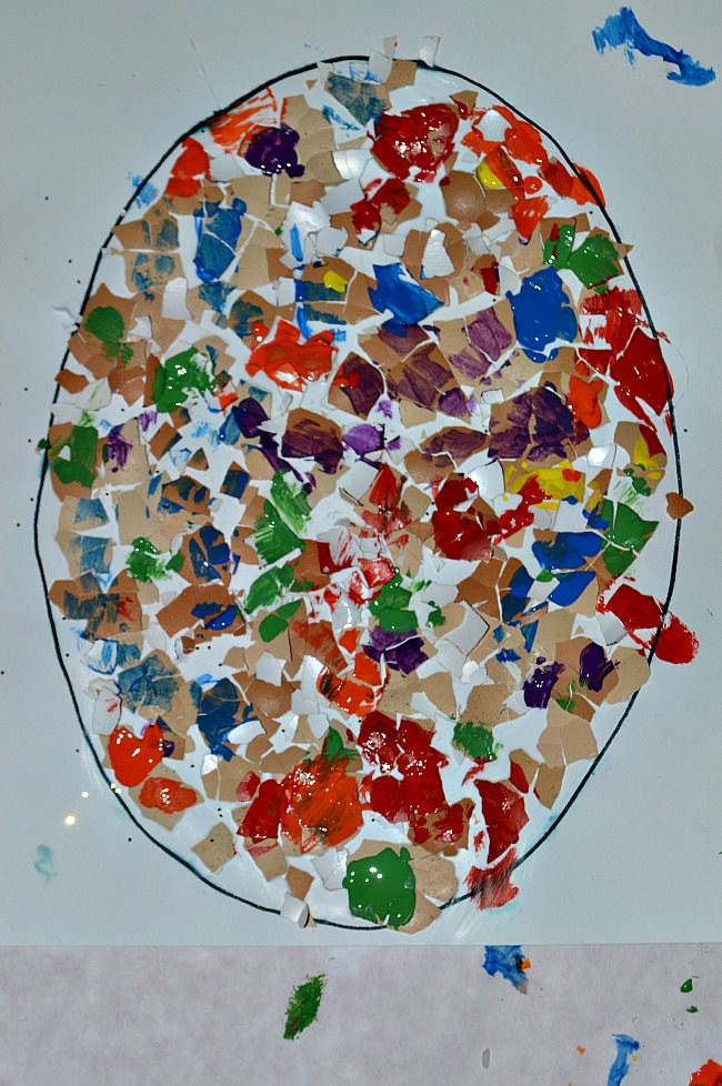 650x978 Easter Craft With Toddlers Fun Littles - Mosaic Painting For Kids