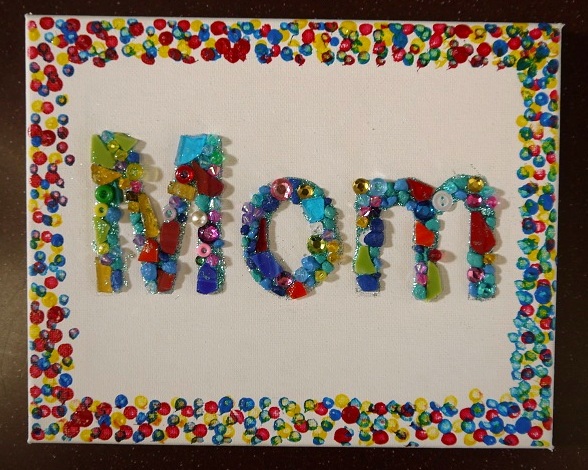 588x470 M Is For A Mosaic Mom Gift! Library Arts - Mosaic Painting For Kids