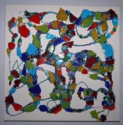 394x400 Mosaic Scatter Painting Library Arts 3d Art - Mosaic Painting For Kids