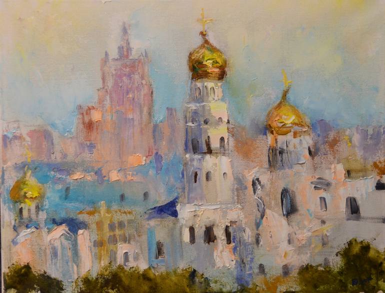 770x587 Saatchi Art Moscow Morning Mood Painting By Julie Kostykova - Moscow Painting