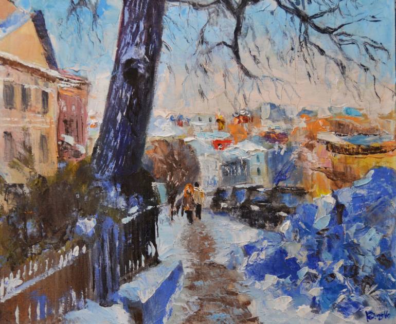 770x630 Saatchi Art Moscow Winter Painting By Julie Kostykova - Moscow Painting