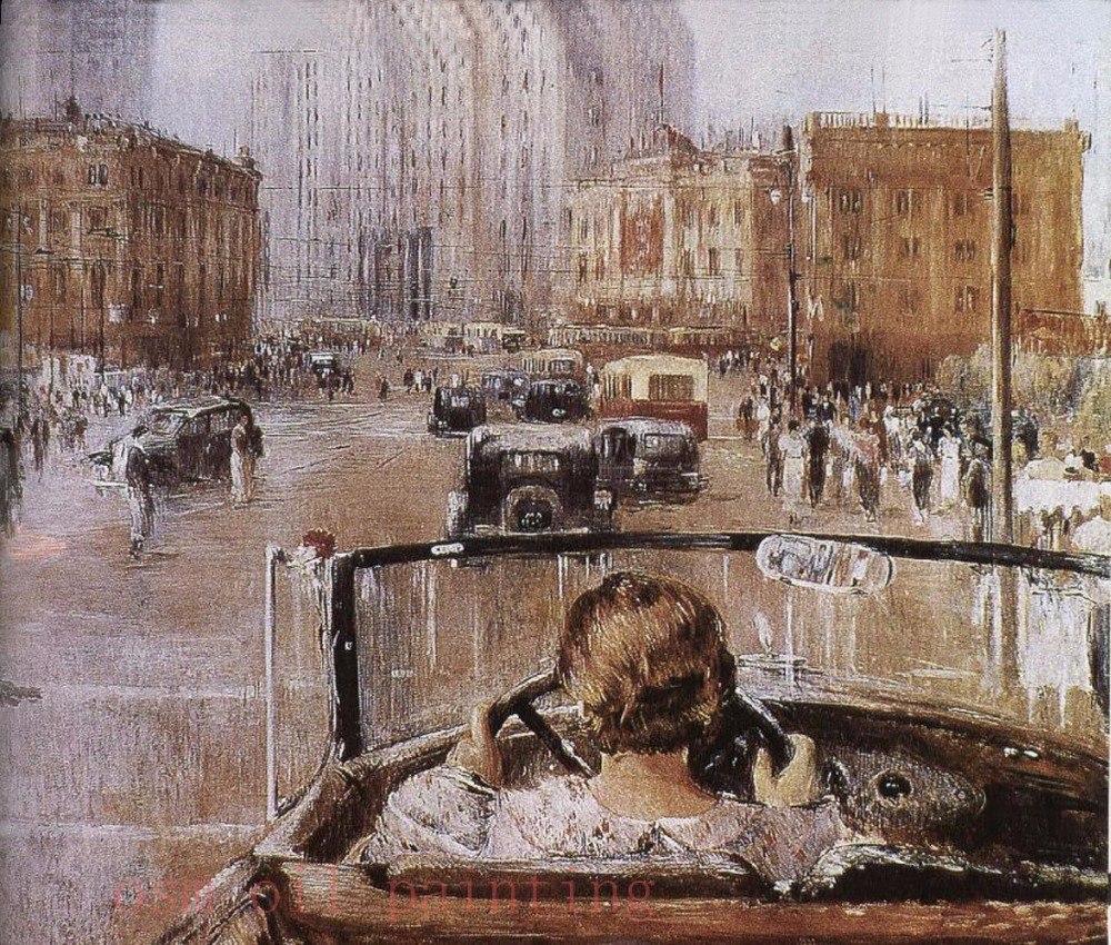 1000x850 Handmade Modern Landscape View Oil Painting Decorative Hand - Moscow Painting