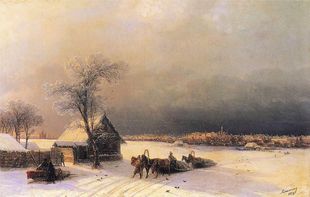 1024x653 Historic Painting In Winter From The Sparrow Hills - Moscow Painting