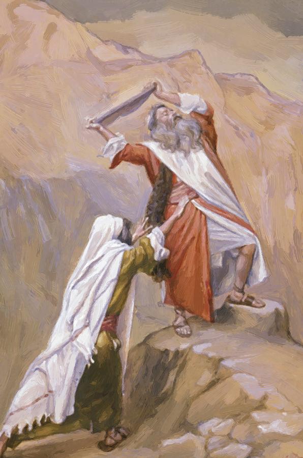 596x900 Moses Destroys The Tables Of The Ten Commandments Painting By - Moses 10 Commandments Painting