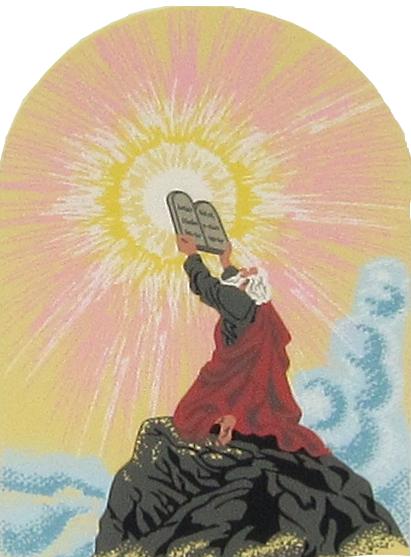 411x557 Moses Amp Ten Commandments - Moses 10 Commandments Painting