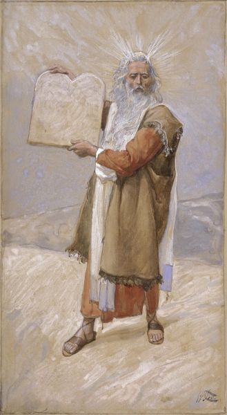 329x600 Moses With Ten Commandments Mt Sinai - Moses 10 Commandments Painting