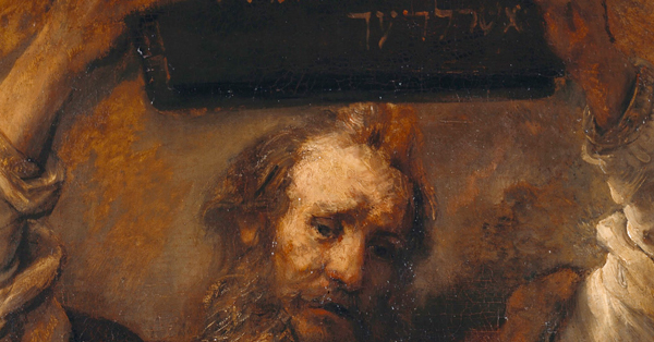 600x314 Rembrandt's Great Jewish Painting Mosaic - Moses 10 Commandments Painting