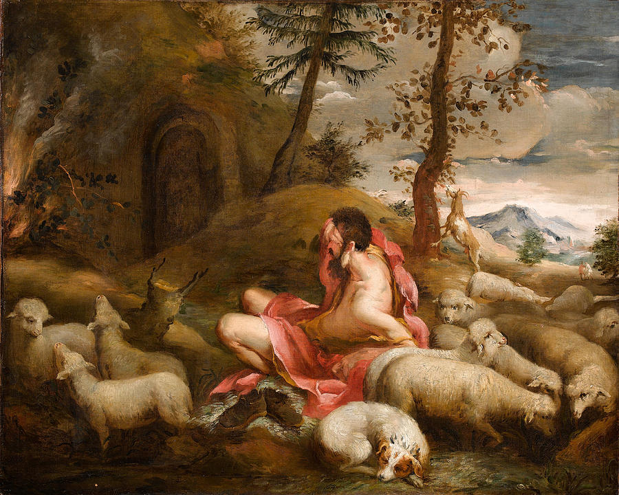 900x720 Moses And The Burning Bush Painting By Giovanni Antonio Guardi - Moses And The Burning Bush Painting