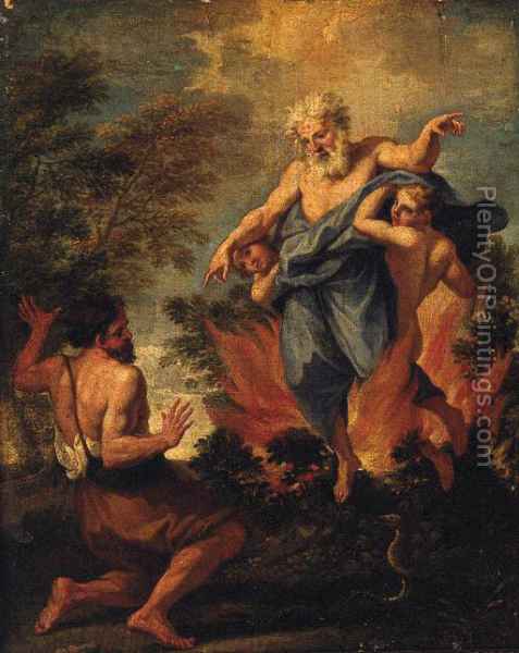 477x600 Moses And The Burning Bush Oil Painting Reproduction By Cirlce - Moses And The Burning Bush Painting