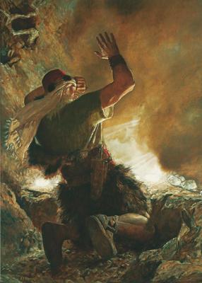286x400 Moses Before The Burning Bush Arnold Friberg's Religious - Moses And The Burning Bush Painting