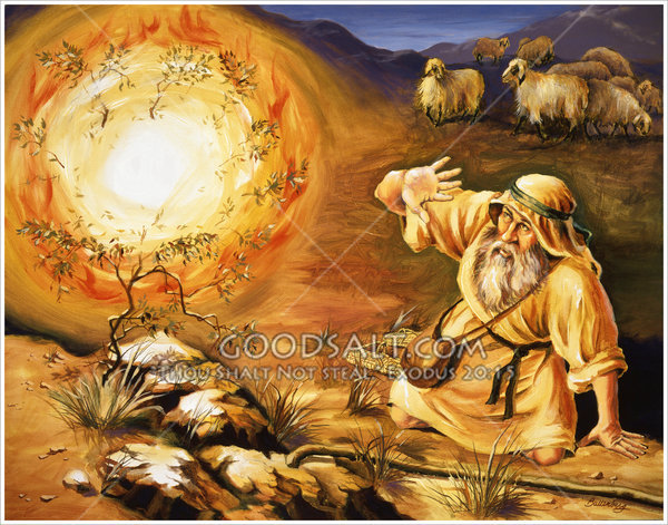 600x471 Moses And The Burning Bush - Moses And The Burning Bush Painting