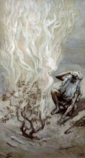 285x527 Paintings Of Moses And The Exodus Featuring Watercolors Of James J - Moses And The Burning Bush Painting