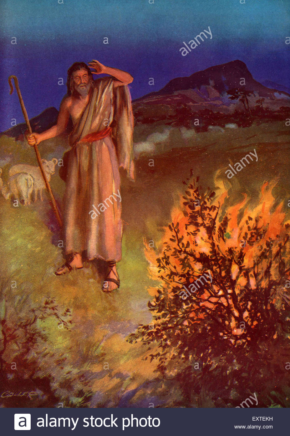 Moses And The Burning Bush Painting at PaintingValley.com | Explore ...