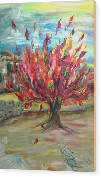 353x618 Moses And The Burning Bush Painting By Deana Harvey - Moses Burning Bush Painting