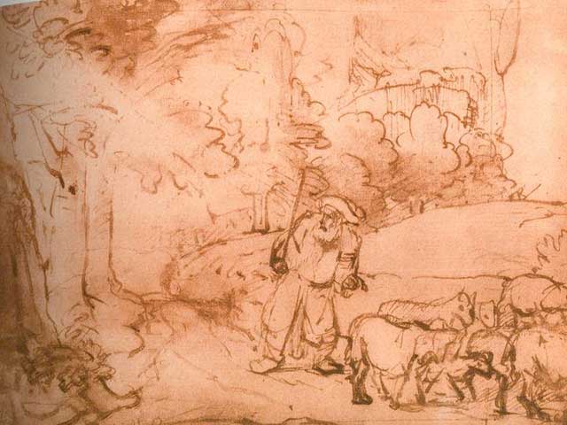 640x480 Moses And The Burning Bush, Rembrandt (1606 1669). Center - Moses Burning Bush Painting