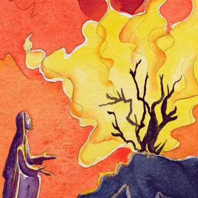 400x400 280517 Moses - Moses Burning Bush Painting
