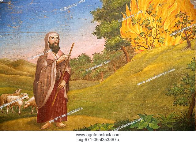 640x467 Moses And The Burning Bush Stock Photos And Images Age Fotostock - Moses Burning Bush Painting