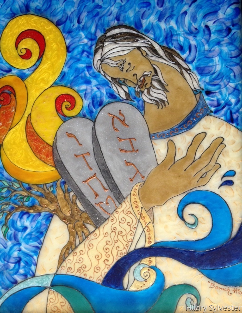 929x1200 Spiritual Acrylic Paintings Moses Amp The Burning Bush By Hilary - Moses Burning Bush Painting