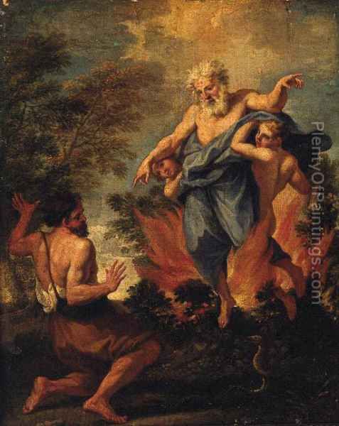 477x600 God Calls Moses To Save The Hebrews From Slavery In Egypt Bible - Moses Burning Bush Painting