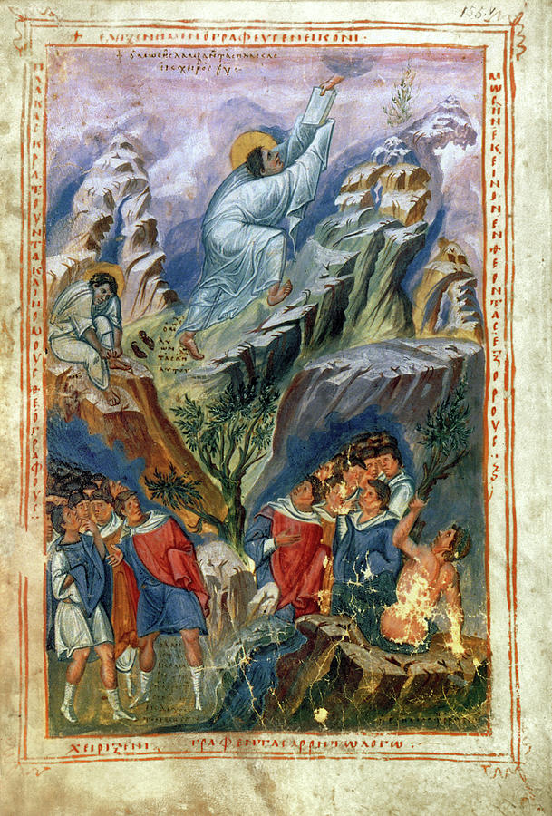 609x900 Moses On Mount Sinai Painting By Granger - Moses On Mount Sinai Painting