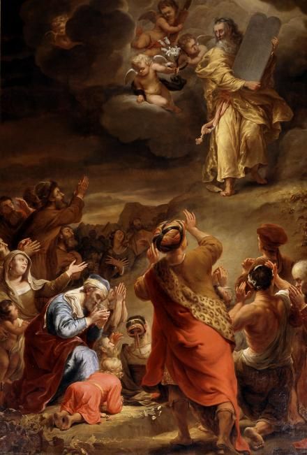 440x651 Moses Descending From Mount Sinai This Large Painting Of Ferdinand - Moses On Mount Sinai Painting