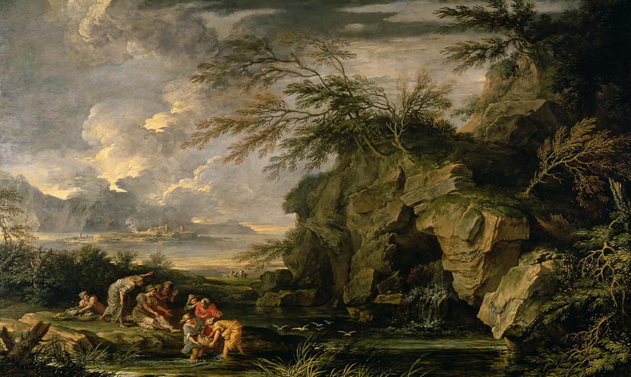 900x538 The Finding Of Moses Painting By Salvator Rosa - Moses Painting