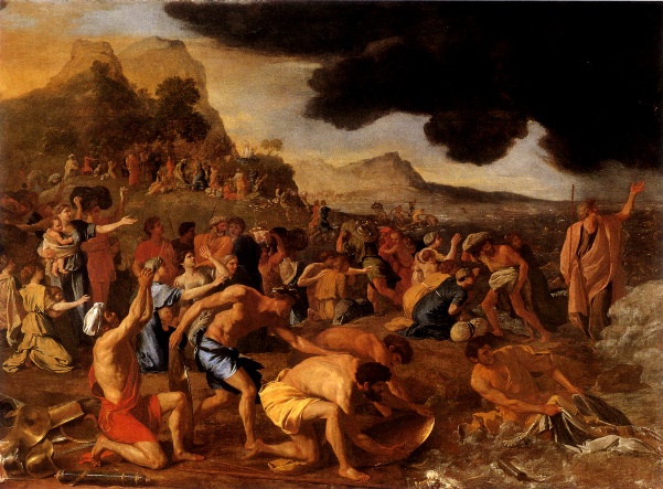 601x443 Moses And Miriam Famous Paintings Of The Bible Story - Moses Parting The Red Sea Painting