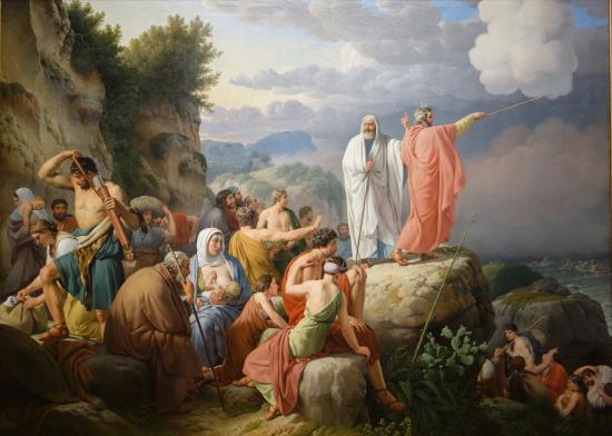550x392 Israelites Resting After Crossing The Red Sea (Painting) - Moses Red Sea Painting