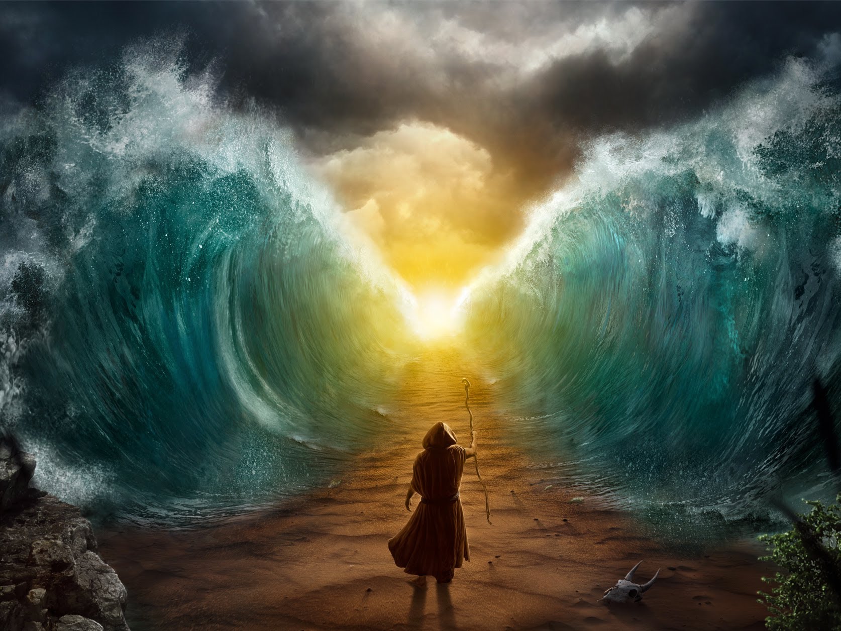 Moses Parting The Red Sea Ai Generative Stock Illustration Hot Sex Picture