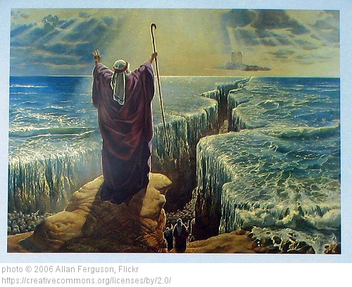 500x408 Moses Faith Amp Self Defense - Moses Red Sea Painting