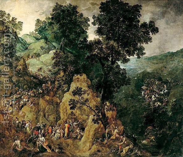 593x510 The Israelites' Flight From Egypt To The Promised Land, - Moses Red Sea Painting