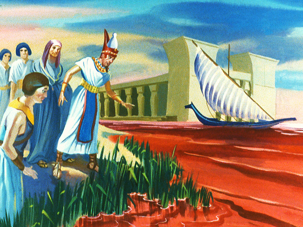 1024x768 Free Bible Images God Opens A Path Through The Red Sea For Moses - Moses Red Sea Painting