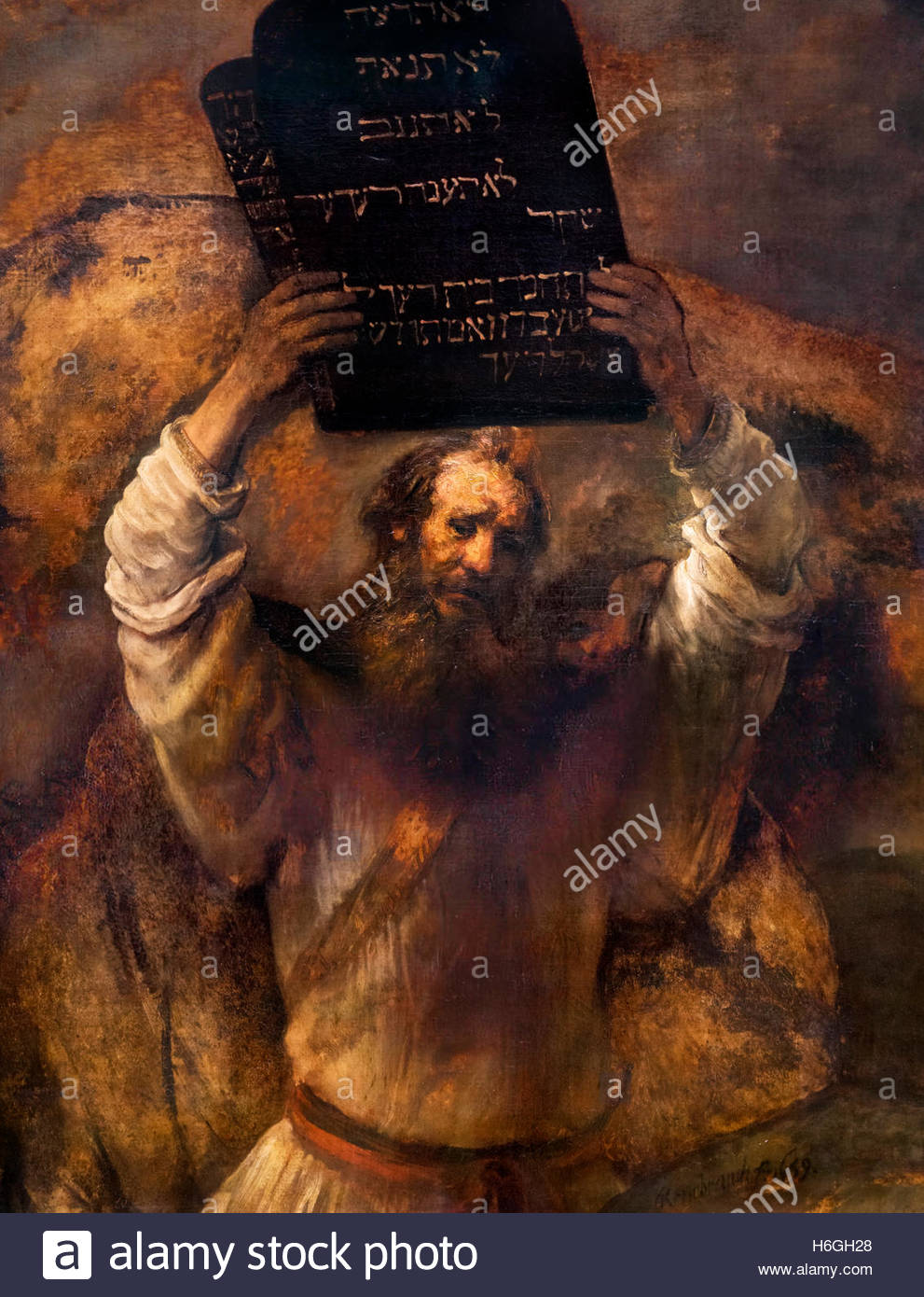 991x1390 Moses Breaking The Tablets Of The Law By Rembrandt Van Rijn, Oil - Moses Ten Commandments Painting