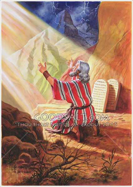 427x600 Moses And The Ten Commandments - Moses Ten Commandments Painting
