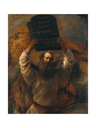366x488 Moses With The Ten Commandments Giclee Print By Rembrandt Van Rijn - Moses Ten Commandments Painting