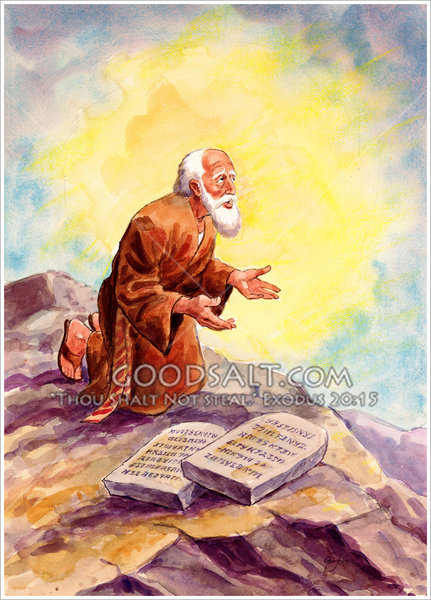 431x600 God Gives Moses The Ten Commandments - Moses Ten Commandments Painting