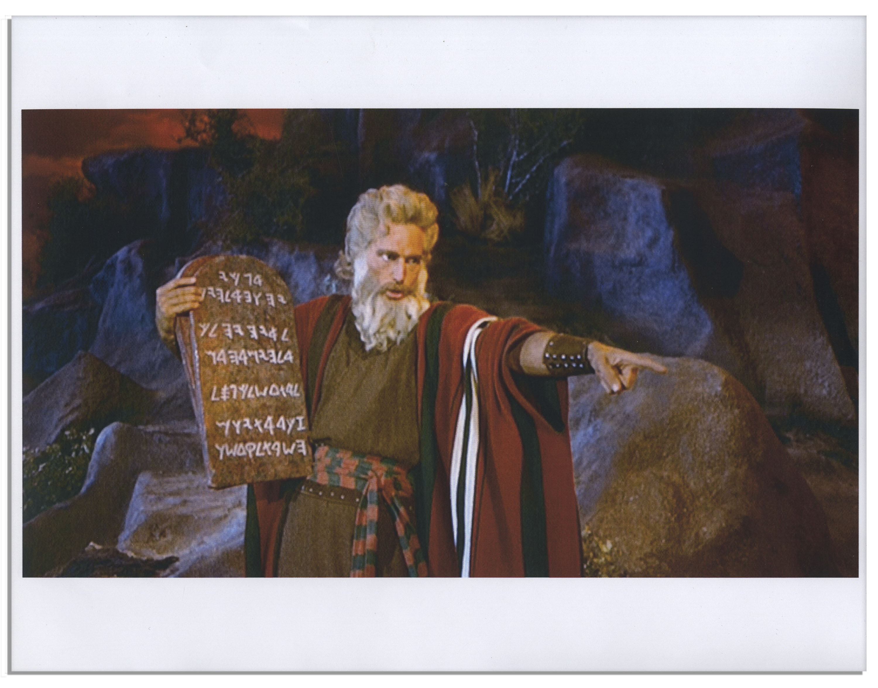 3000x2354 Lot Detail - Moses Ten Commandments Painting