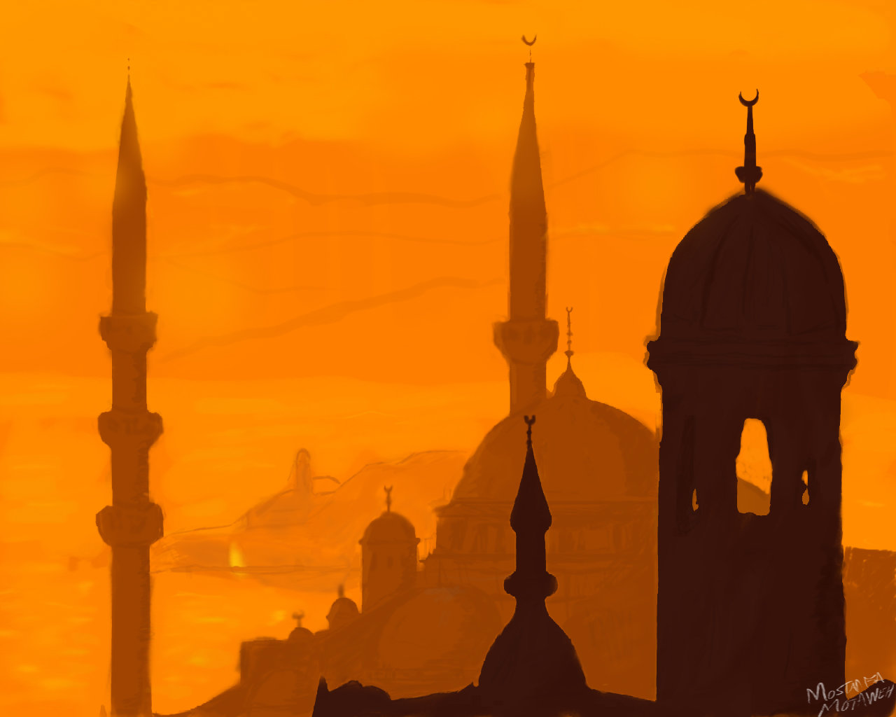 1280x1024 Mosque Speed Painting By Mosdefa912 - Mosque Painting