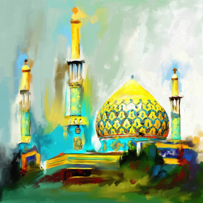 770x770 Saatchi Art Painting 688 1 Bahman Mosque Painting By Corporate - Mosque Painting