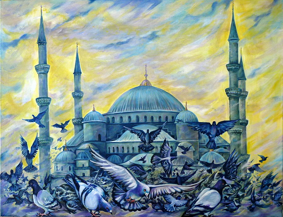 900x691 Turkey. Blue Mosque Painting By Anna Duyunova - Mosque Painting