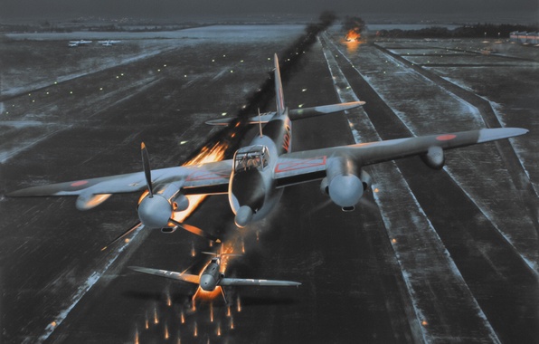 596x380 Wallpaper War, Art, Painting, Aviation, Ww2, De Havilland Mosquito - Mosquito Painting