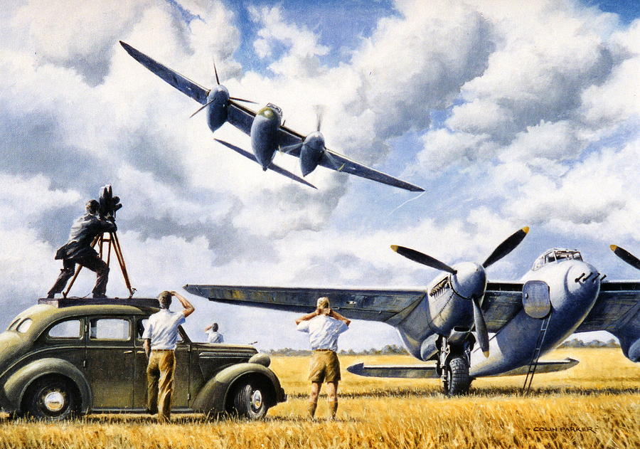 900x631 Mosquito Movietone News' Painting By Colin Parker - Mosquito Painting