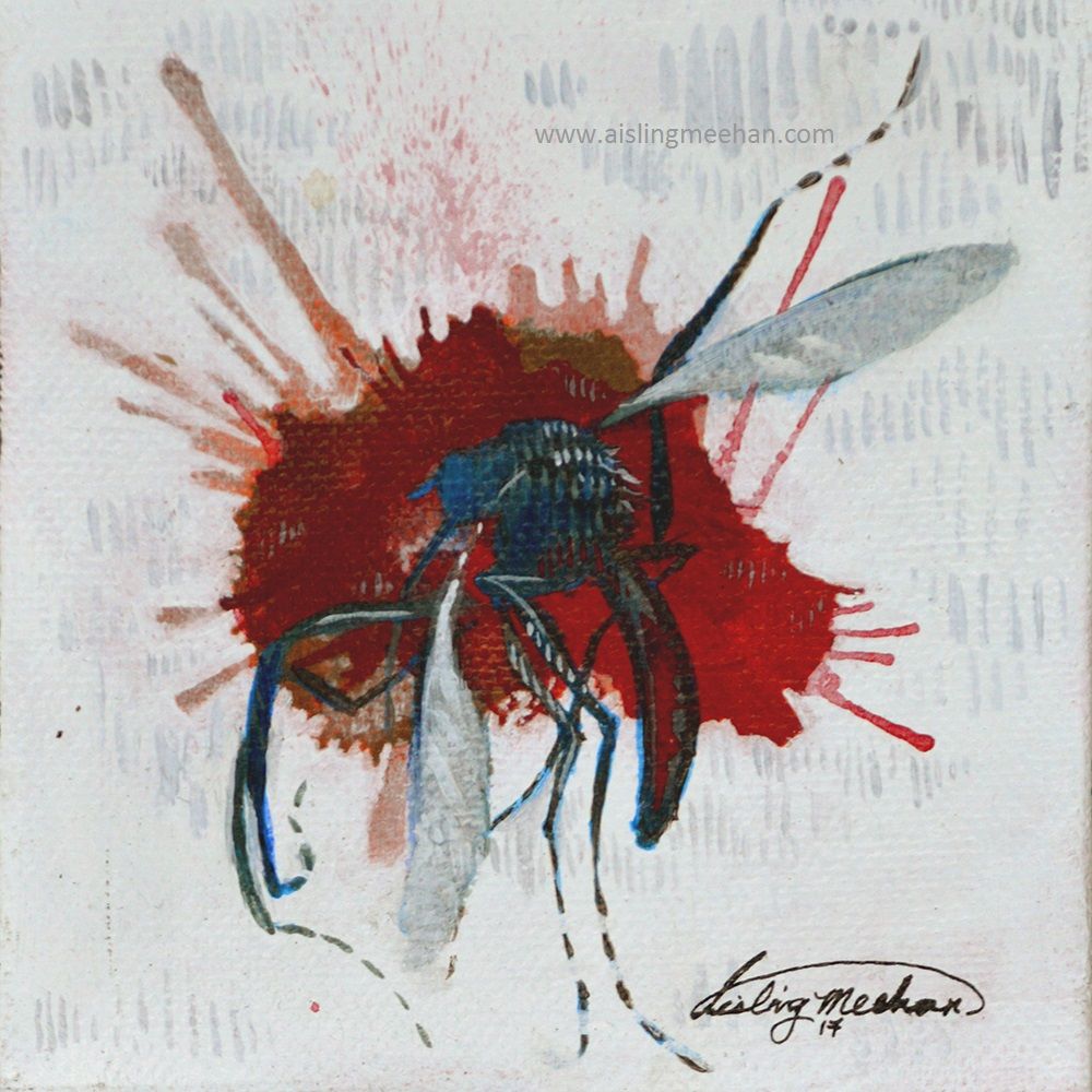 1000x1000 Happy Little Things By Alaskan Artist Aisling Meehan. Squished - Mosquito Painting