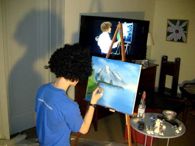 640x480 He Got A Bob Ross Painting Kit Amp Dvd For Christmas Pics - Most Expensive Bob Ross Painting