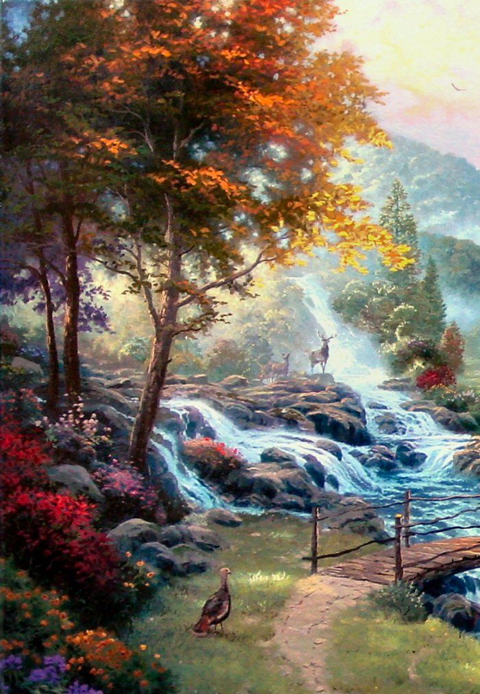 700x1013 Thomas Kinkade Paintings Featuring The Great Outdoors Are Among - Most Popular Painting