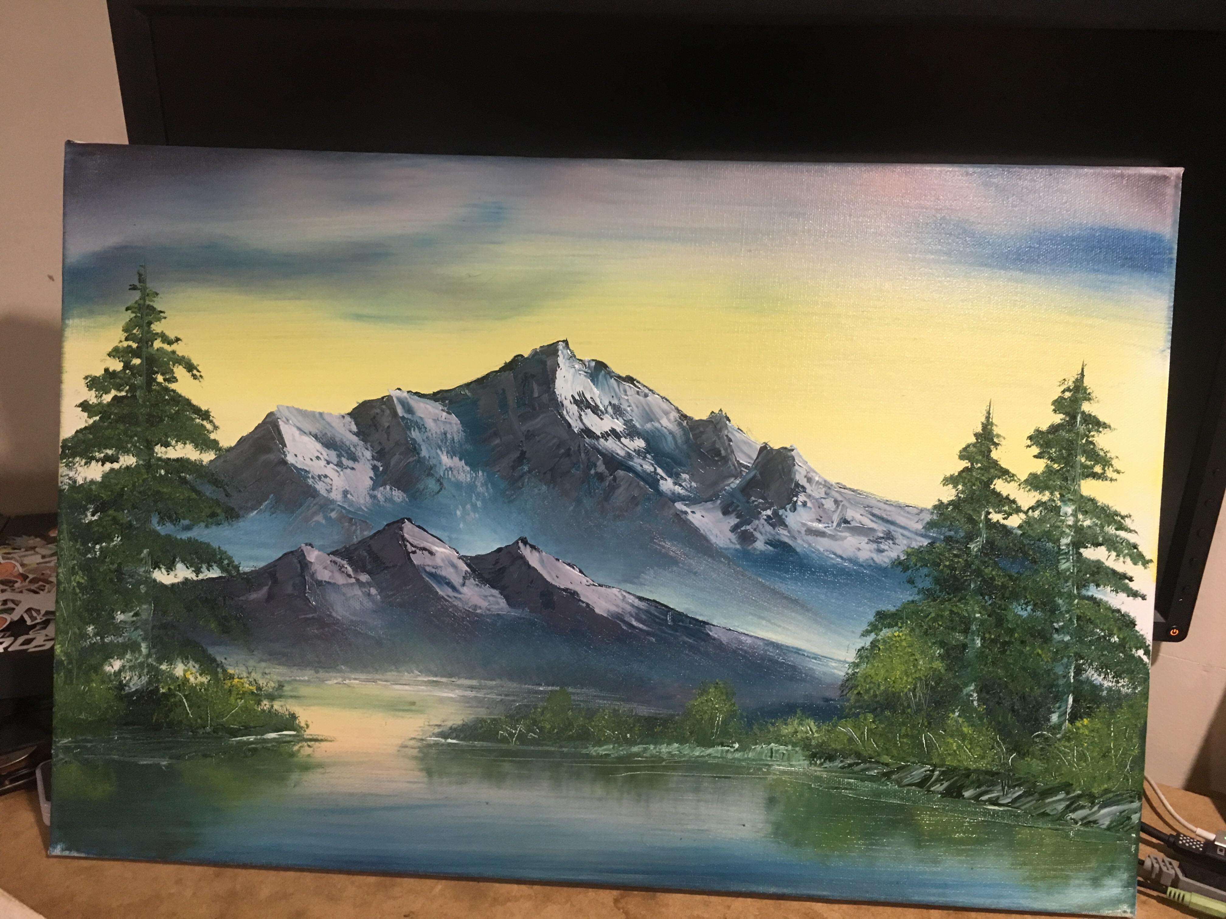 4032x3024 My 2nd Bob Ross Paint Along Oil On Canvas 20x24 Art - Most Valuable Bob Ross Painting