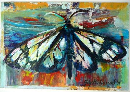 448x316 Police Car Moth Painting Art By Joy A. Kirkwood - Moth Painting