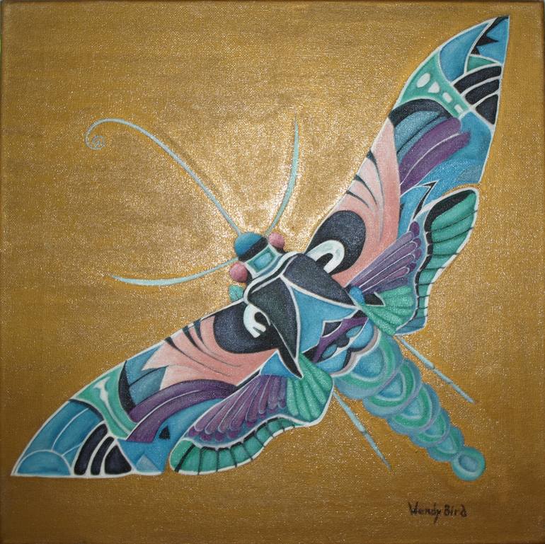 770x769 Saatchi Art Moth Painting By Wendy Bird - Moth Painting