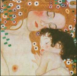251x249 Mother And Baby Painting, A Gustav Klimt, Austria Paintings - Mother And Baby Painting